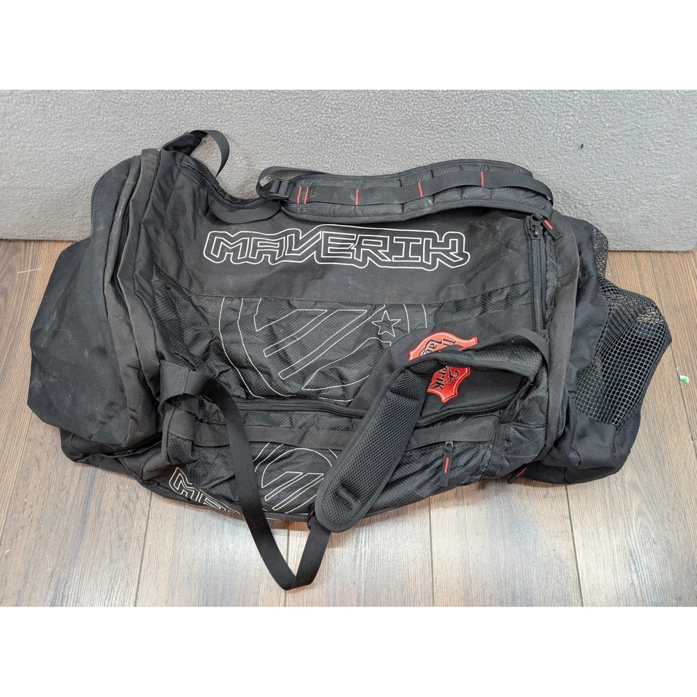 Maverik Lacrosse Equipment Duffle Bag Black Backpack Straps 35 Inch Large Sporty